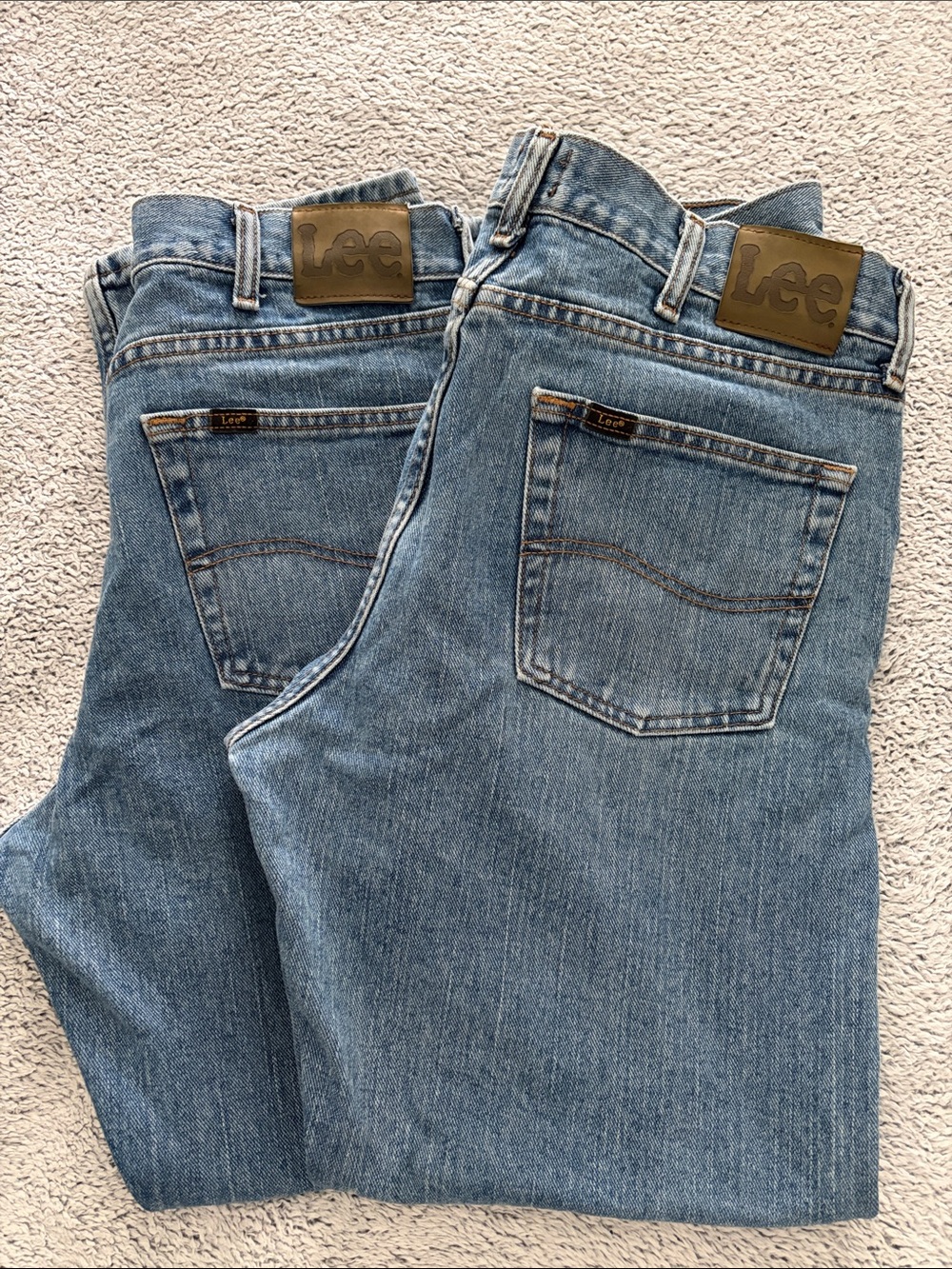 Lee Light Blue Denim Jeans Duo with Leather Patch TWO PAIRS 36x30